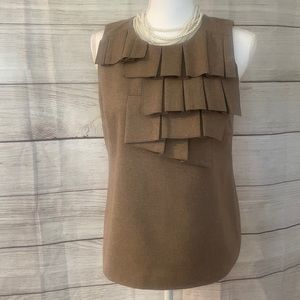 Banana Republic, XS, fully lined wool sleeveless shirt. Gold thread Intertwined